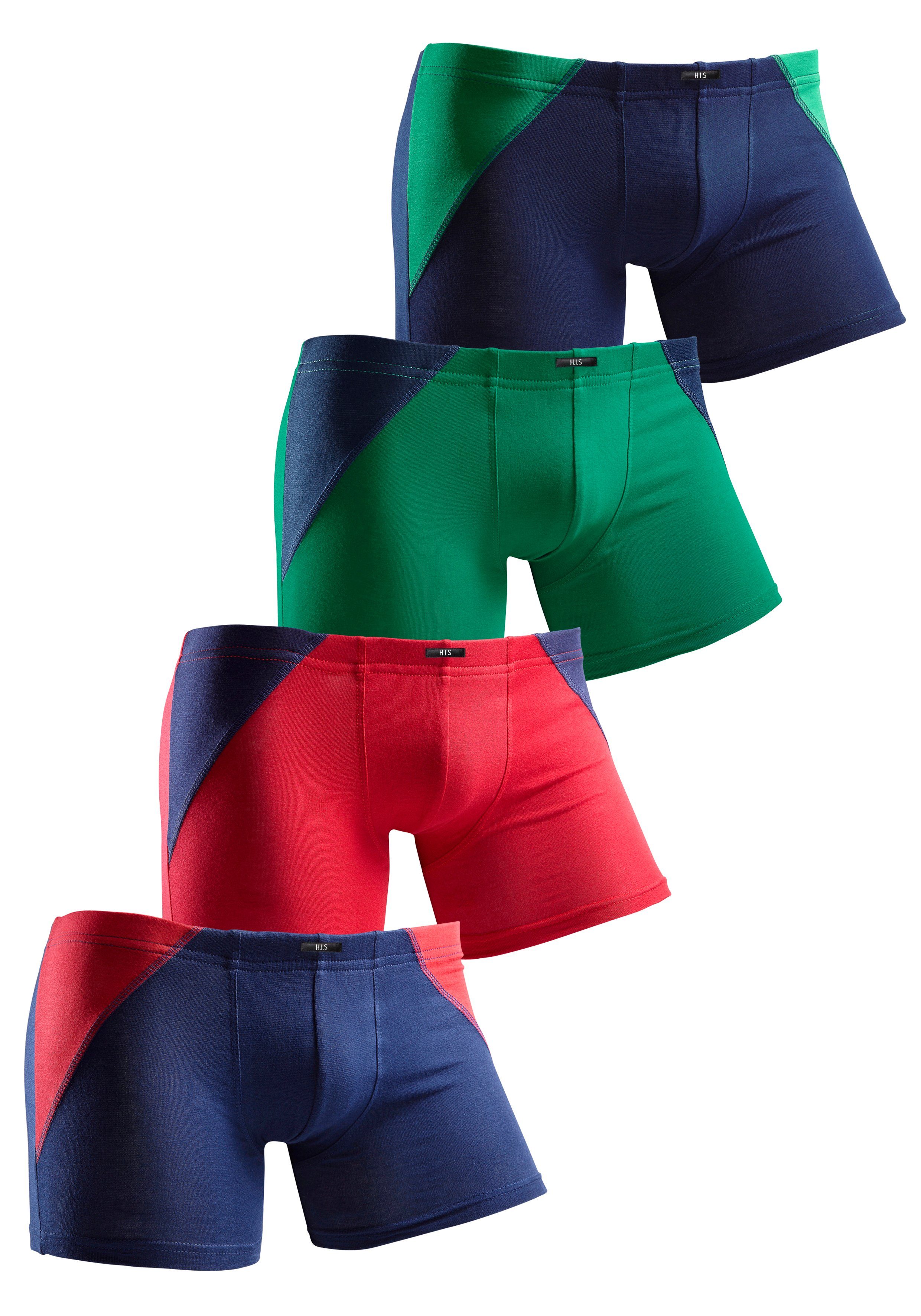 H.I.S Boxer (Packung, 4-St) mit coolem Colorblocking für einen sportlichen Auftritt