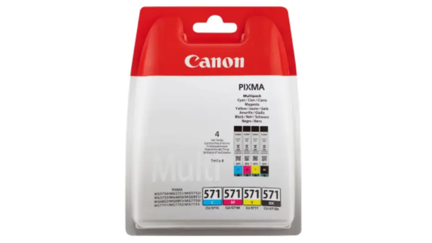 CANON Druckerpatrone CLI-571 Multipack Schwarz, Cyan, Magenta, Gelb - original