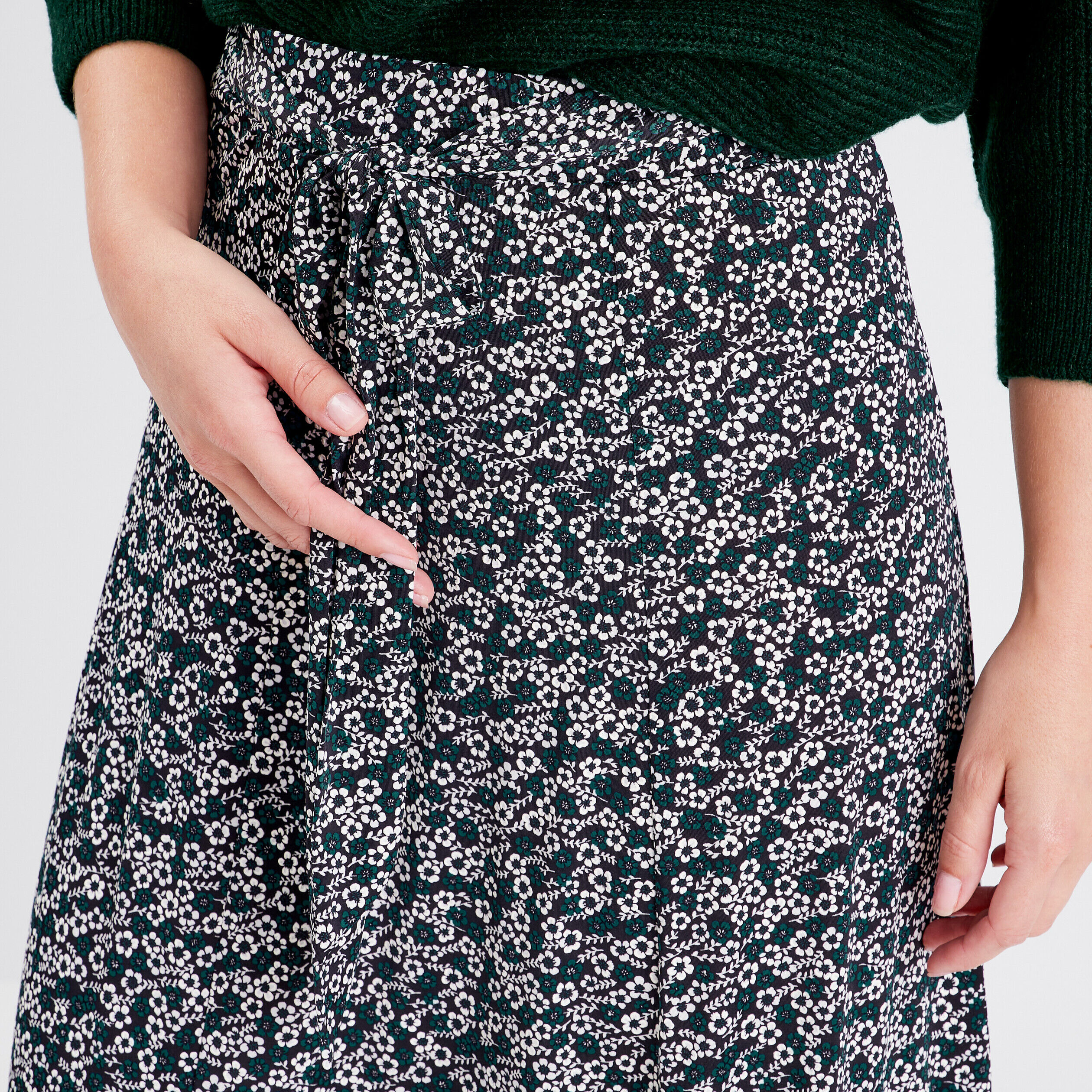 Jupe midi évasée noir femme | Cache Cache