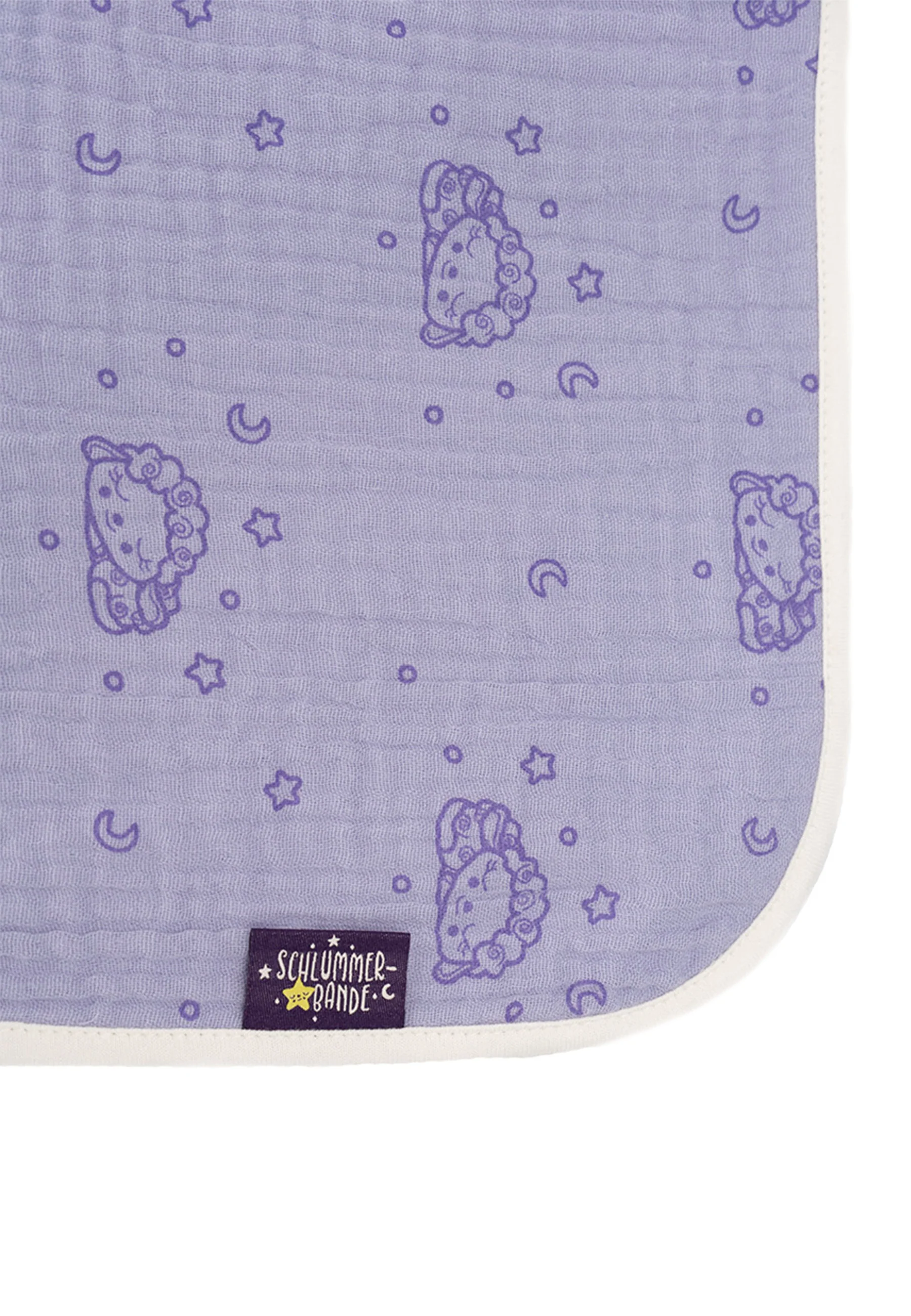 Babydecke, Musselin allover Motiv Schlummerschaf