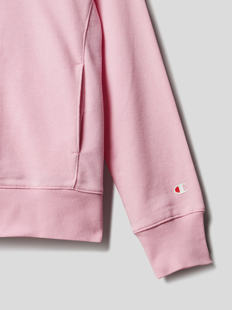 Sweatjacke mit Label-Print in rosa