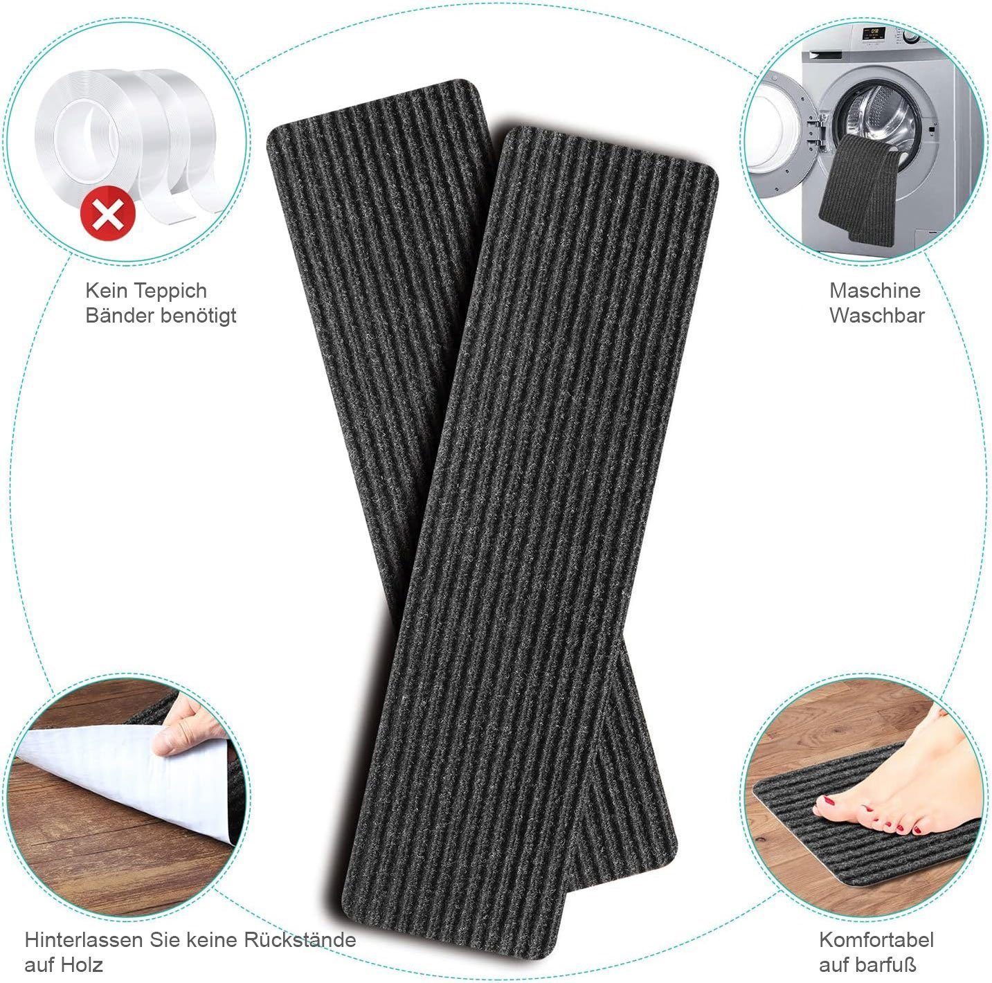 Stufenmatte Stufenmatten, 76cmx20cm(15 stück) Anti-Rutsch Treppen Treppenstufen, Sarfly