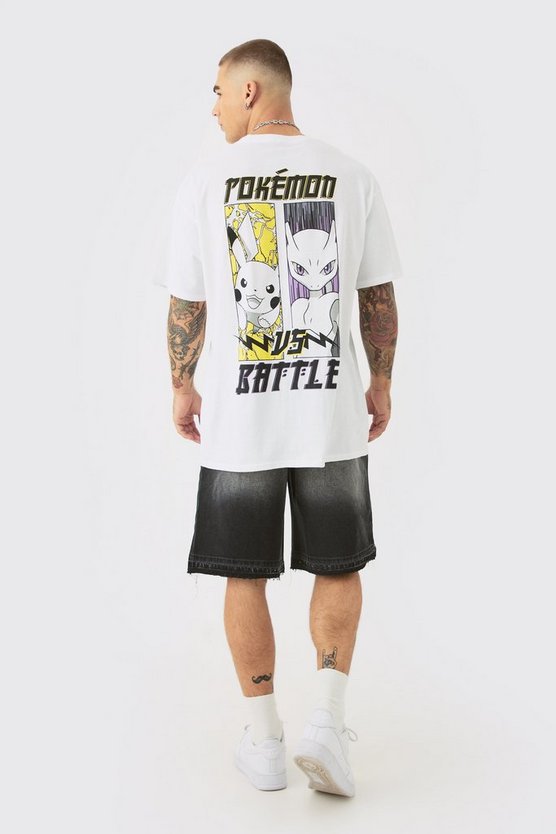 Oversized Pokemon Battle License Back Print T-shirt