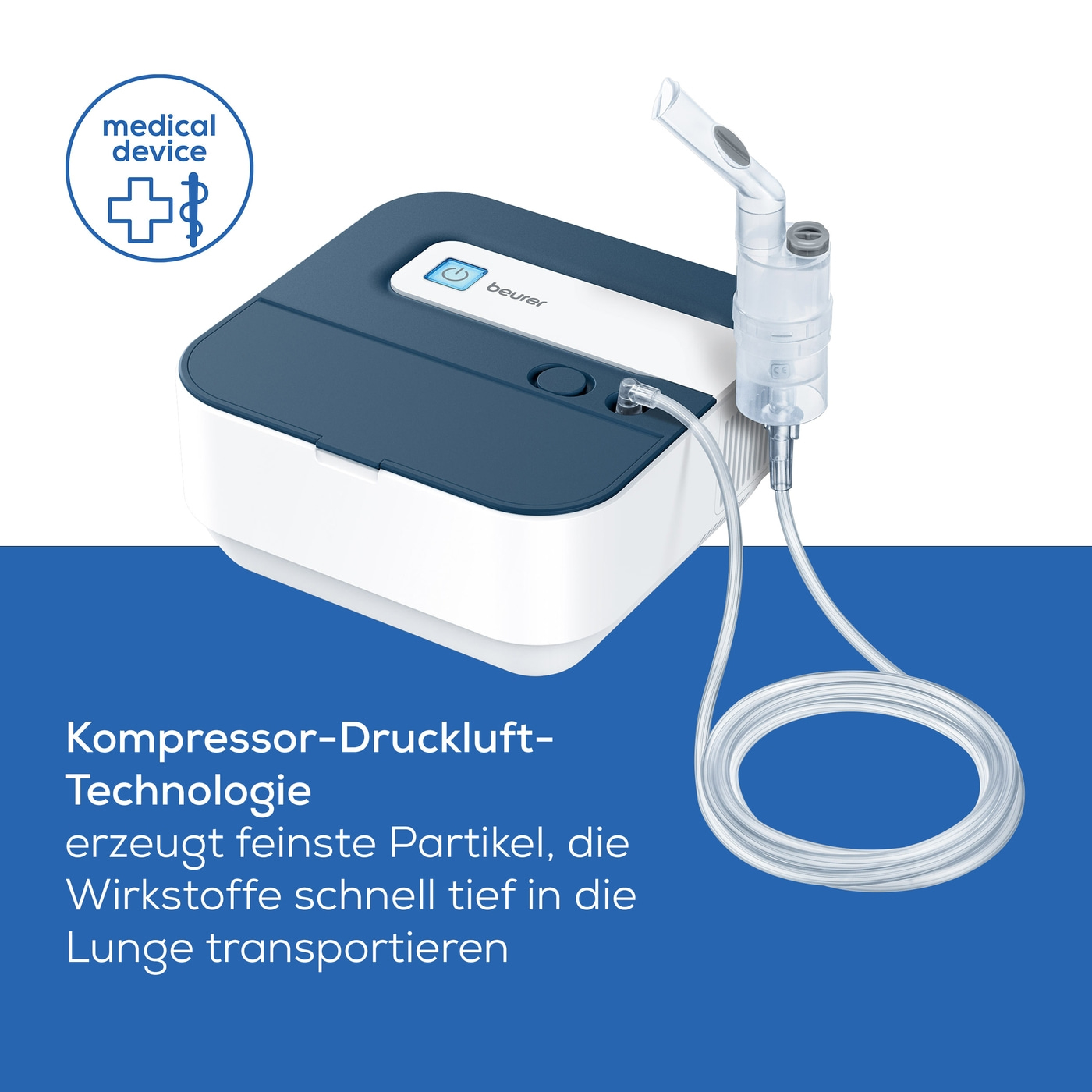 Beurer Inhalator IH 28 Pro-Inhalator mit Kompressor-Drucklufttechnologie sowie umfangreichem Vernebler-Set
