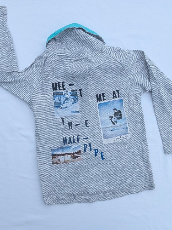 Tom Tailor Longsleeve in Grau/ Blau günstig kaufen 92/98