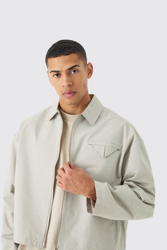 Kastige Twill Harrington-Jacke
