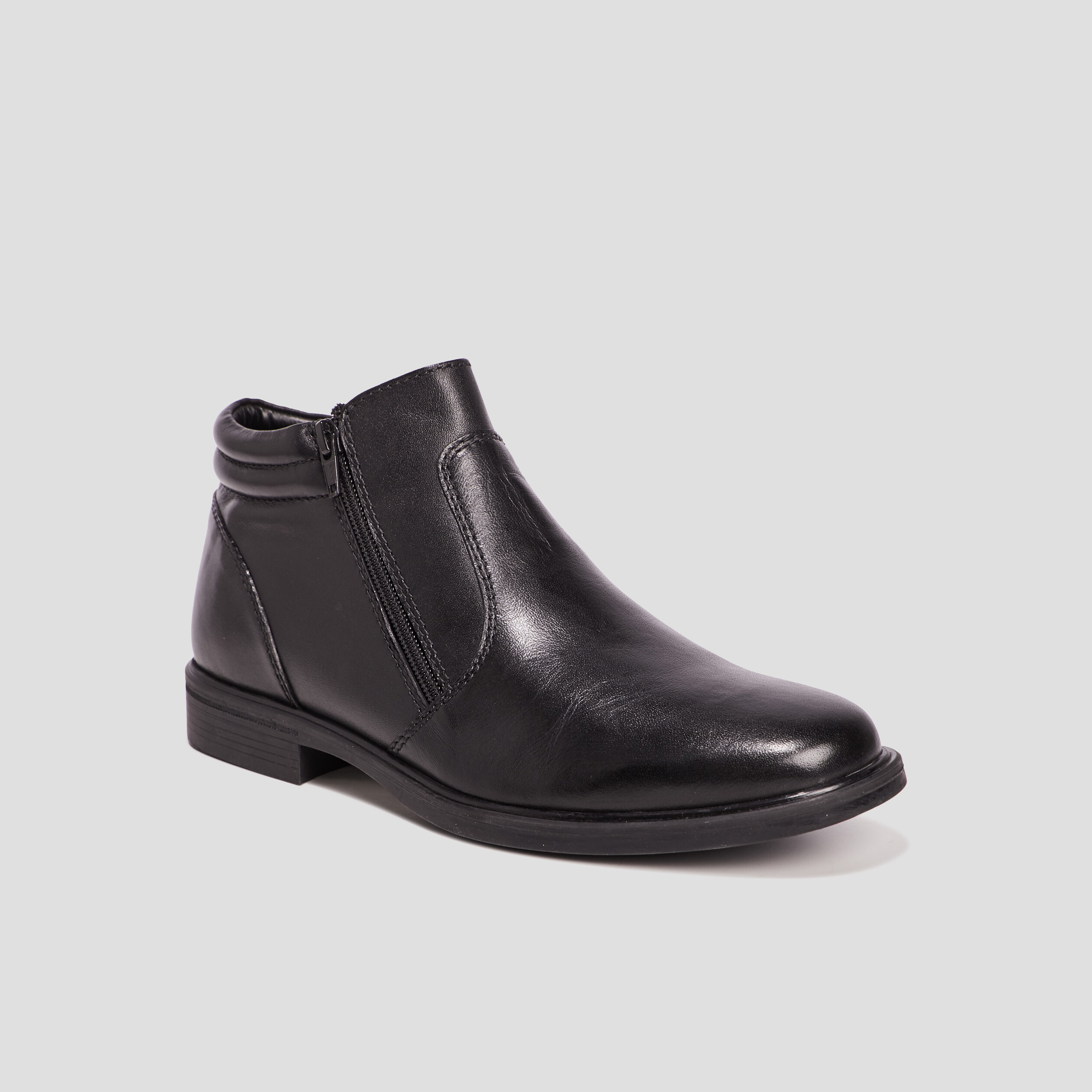 Bottines en cuir noir homme | La Halle