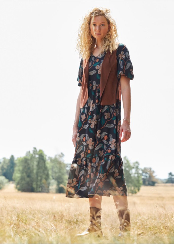 Midikleid mit Blumendruck