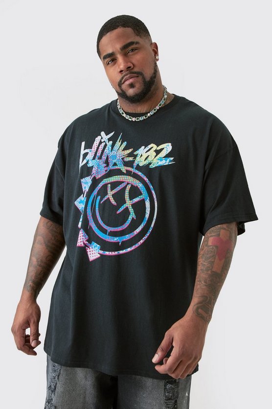Plus Oversize T-Shirt mit lizenziertem Blink 182 Print