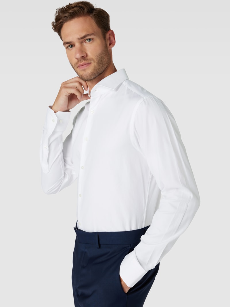 Regular Fit Business-Hemd mit Haifischkragen Modell 'Joe' in weiß