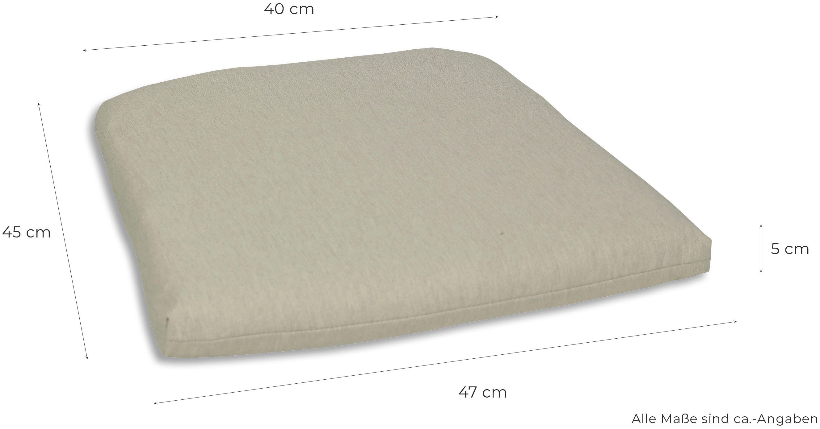 GO-DE Sitzkissen Selina, 2er Set, 45/46x40 cm