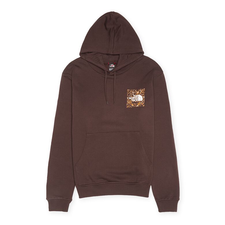 The North Face Fine Hoodie coal brown water distortion print