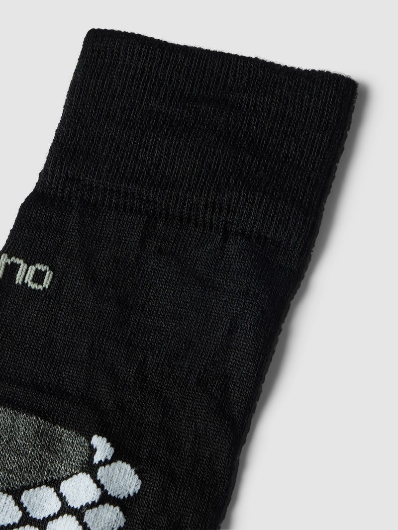 Socken mit Label-Detail Modell 'Merino' in schwarz