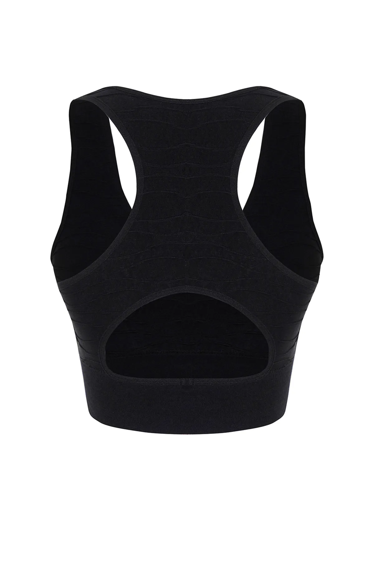 Trendyol Collection  Schwarzer nahtloser/nahtloser Sport-BH aus Strick mit gestütztem/formendem Rückendetail THMSS24SS00030
