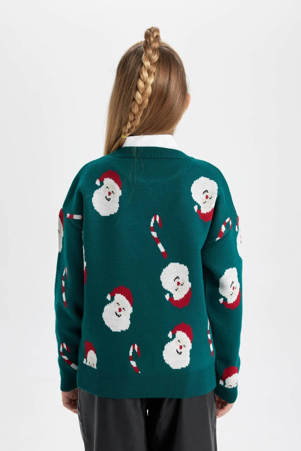DeFacto  Mädchenpullover mit Rundhalsausschnitt und Neujahrsmotiv
