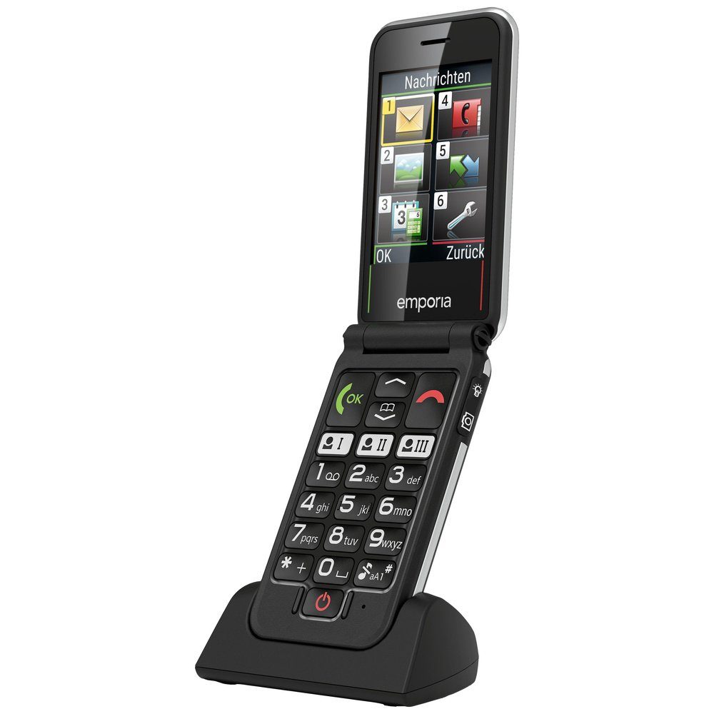 Emporia Emporia JOY Senioren-Klapp-Handy SOS Taste Schwarz Seniorenhandy (2.8 Zoll, 2 MP Kamera)