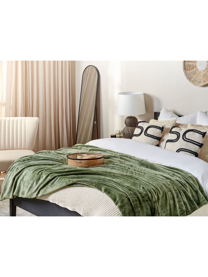 Beliani Kuscheldecke BAYBURT in Grün - (W) 150 x (H) 1 x (L) 200 cm günstig kaufen onesize