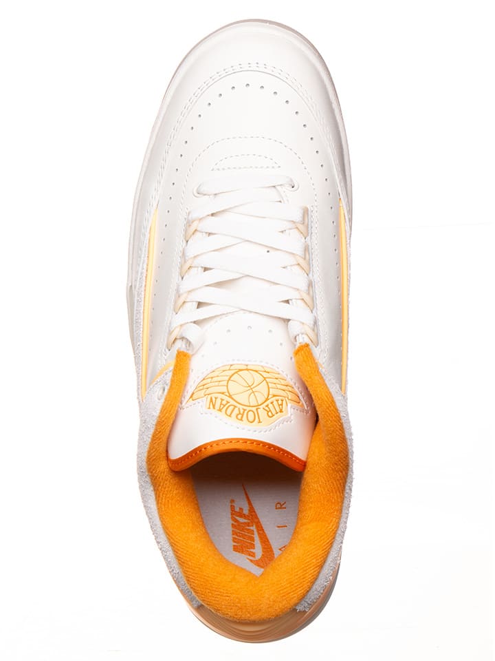 Air Jordan Leder-Sneaker ''2 Retro Low'' in Weiß/ Orange günstig kaufen