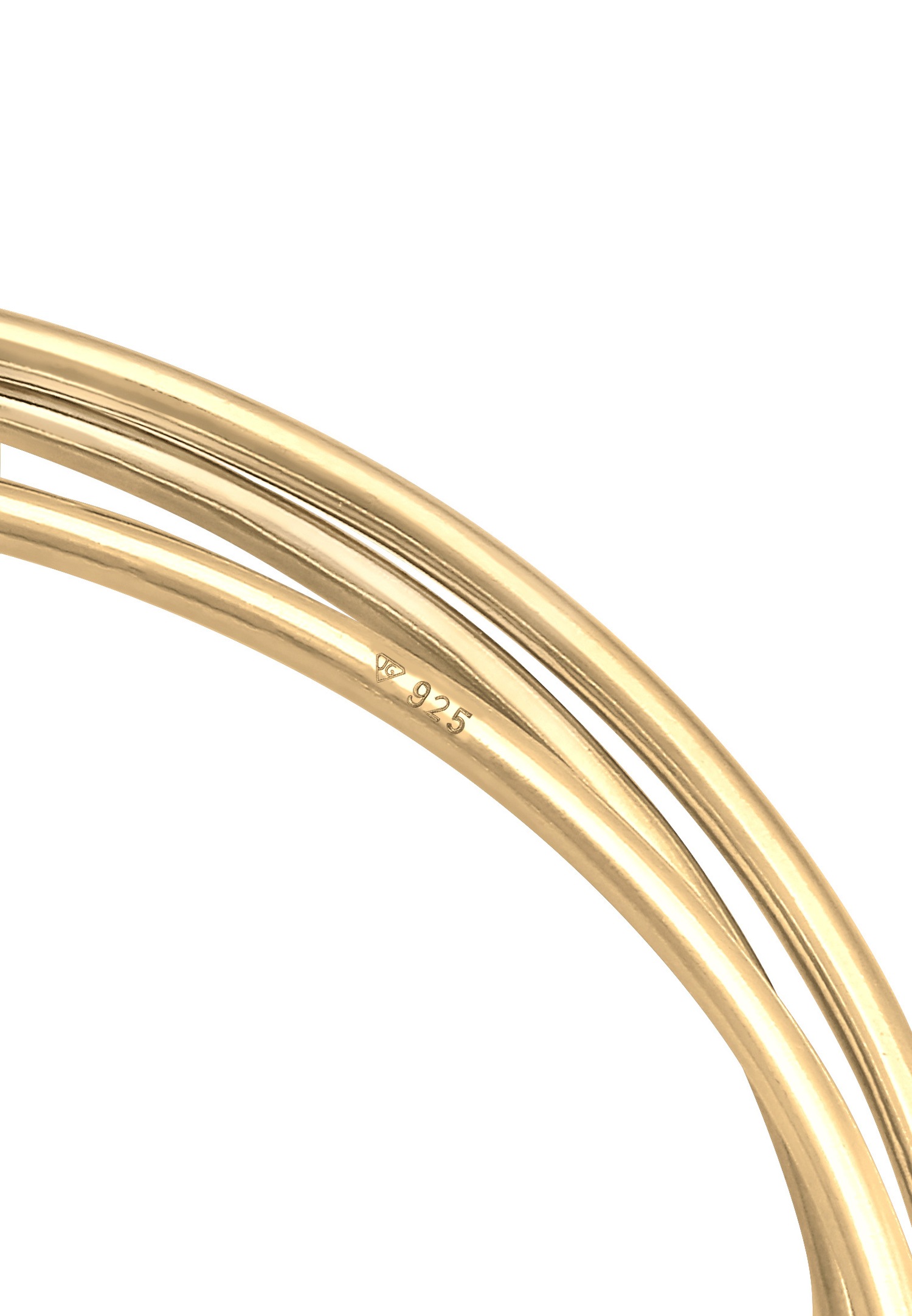 Bracciale da donna Elli PREMIUM, classico design tricolore a triplo intreccio in argento sterling 925 con placcatura in oro.