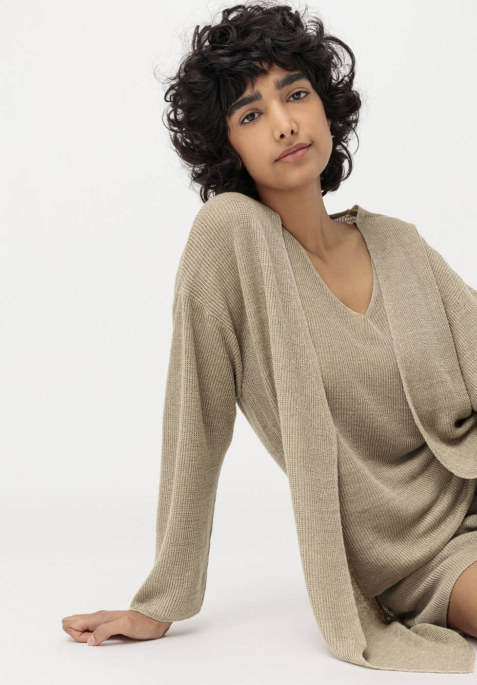 Strickjacke aus reinem Bio-Leinen