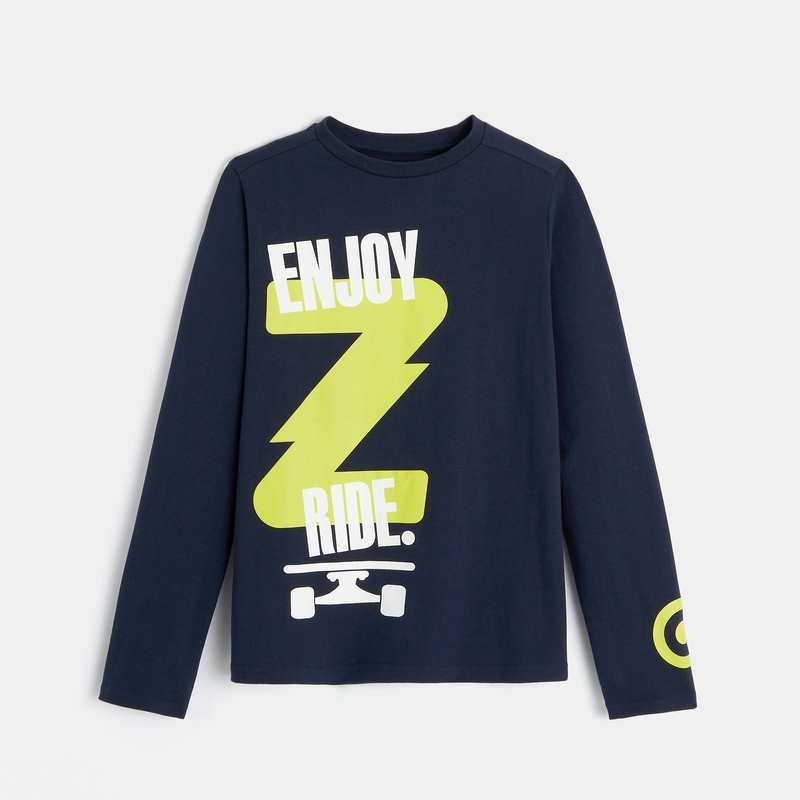 T-shirt à motif skateboard Z bleu mixte