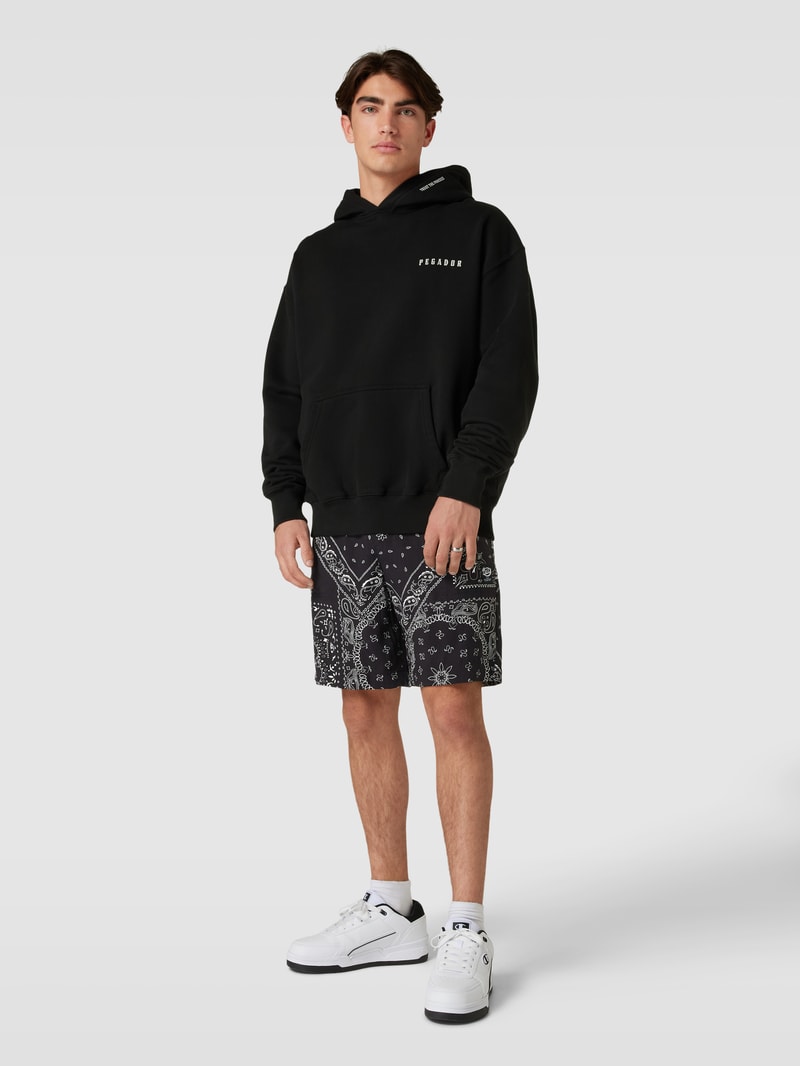 Shorts aus Viskose mit Allover-Muster in anthrazit