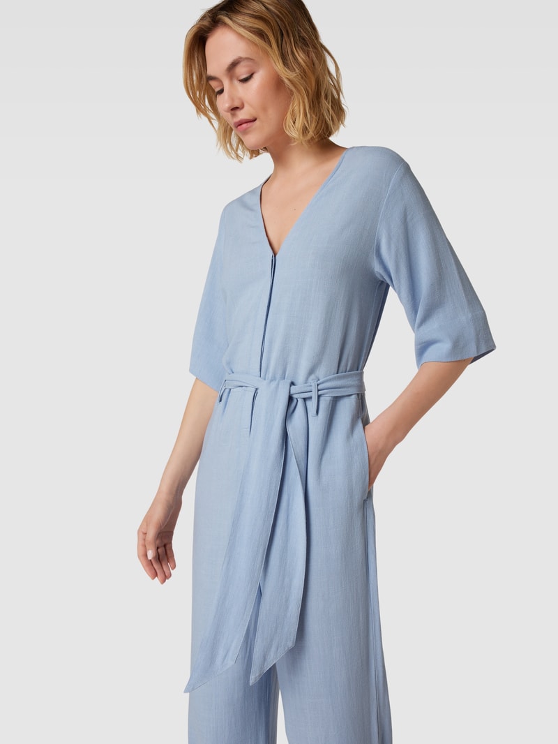Jumpsuit mit V-Ausschnitt Modell 'VIVA' in bleu