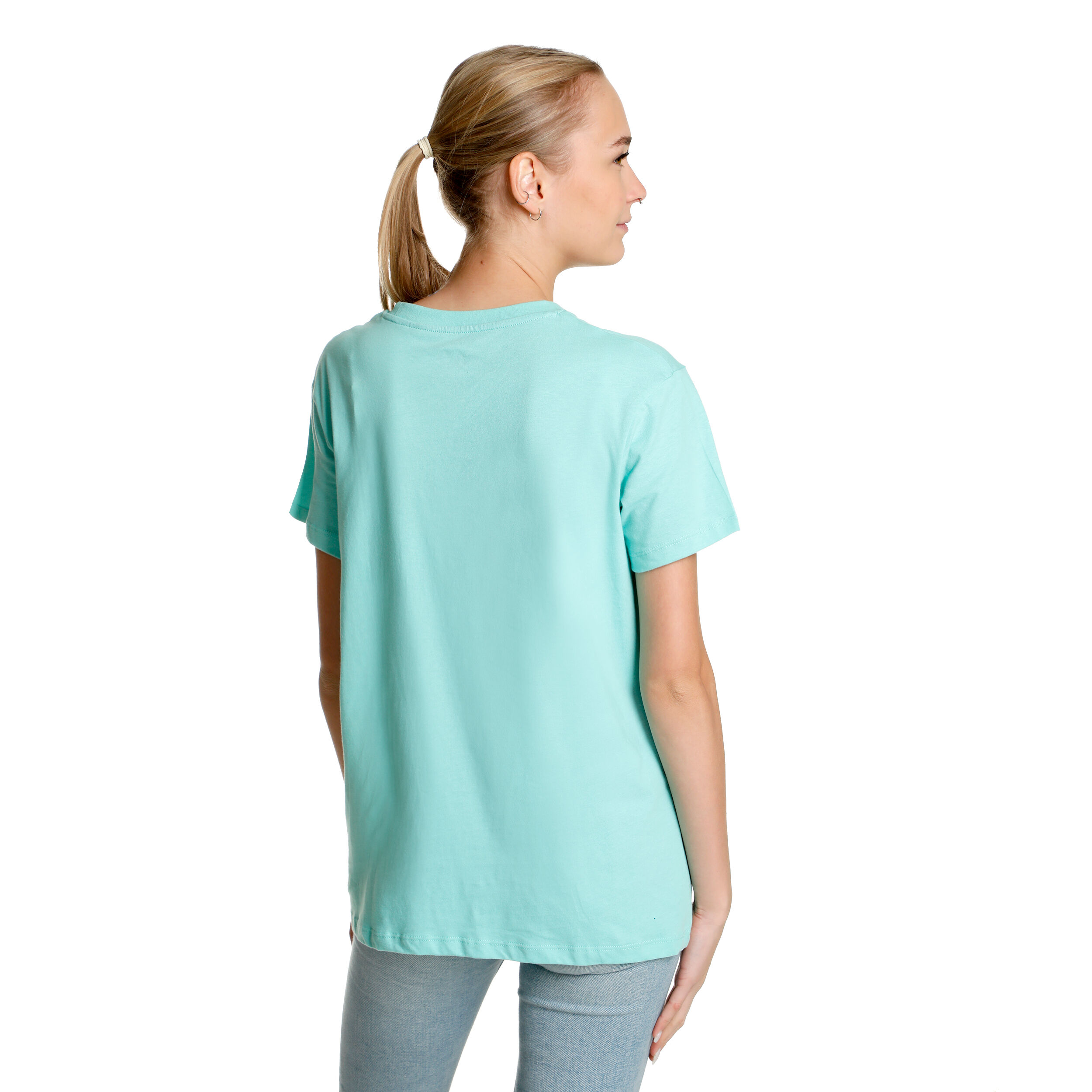 AO Floral Logo T-Shirt Damen - Türkis, Mehrfarbig