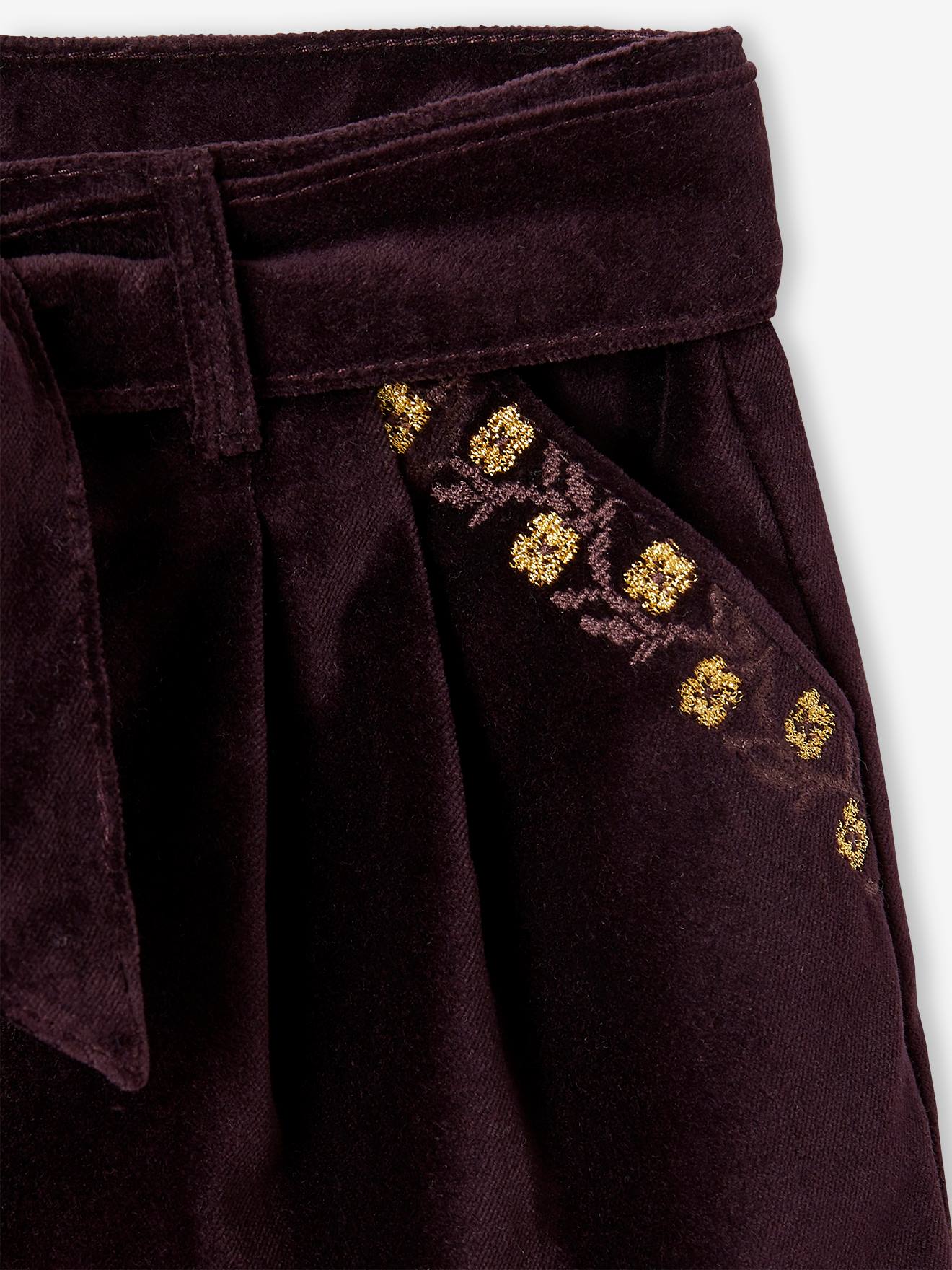 Vertbaudet Mädchen Shorts aus Samt - aubergine