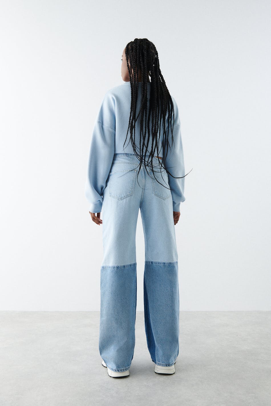 Block wide jeans