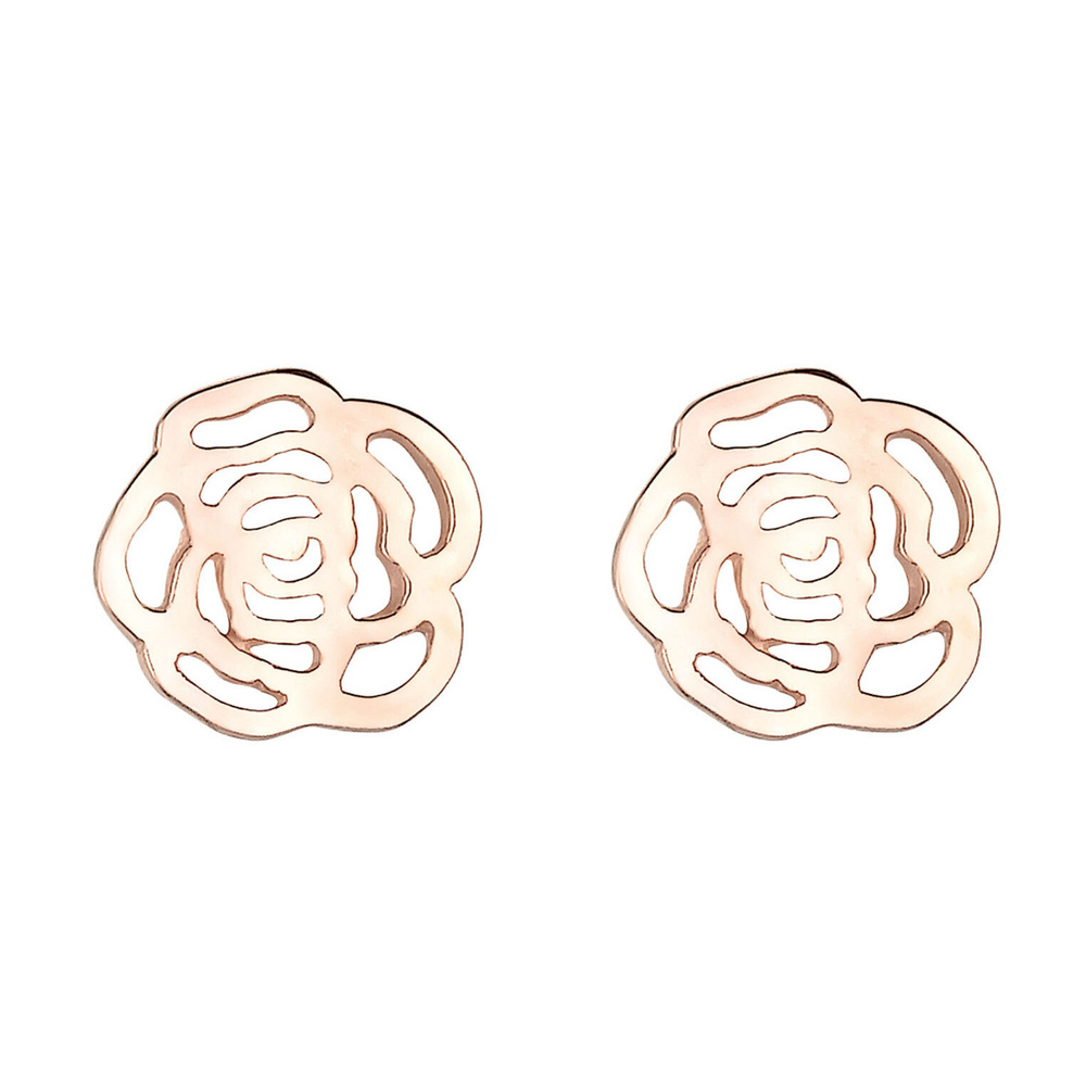 Elli Elli Boucles d'Oreilles Rose Blume Cut Out Floral Romantik rosé vergoldet Boucles d'oreilles