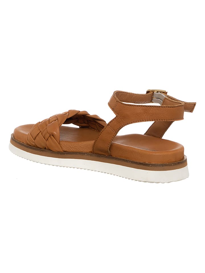 Patrizia Pepe Leder-Sandalen in Hellbraun günstig kaufen