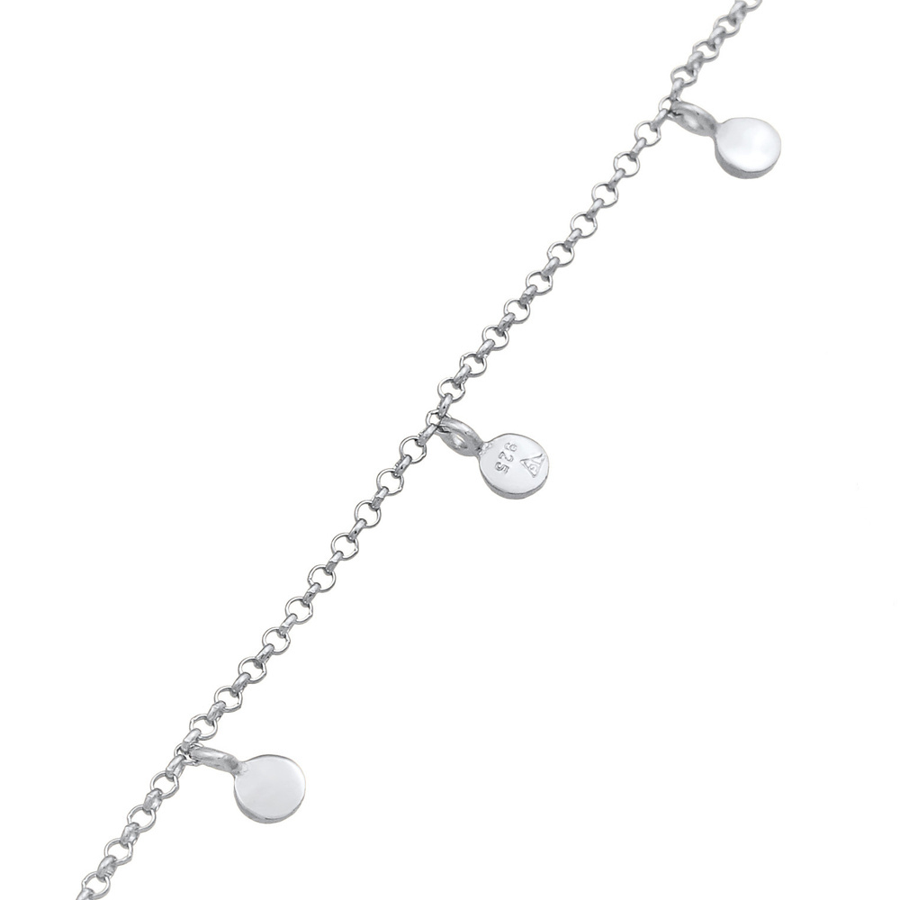 Elli Elli Collier Femmes Plaquette Basique Mat en Argent Sterling 925 Bijoux