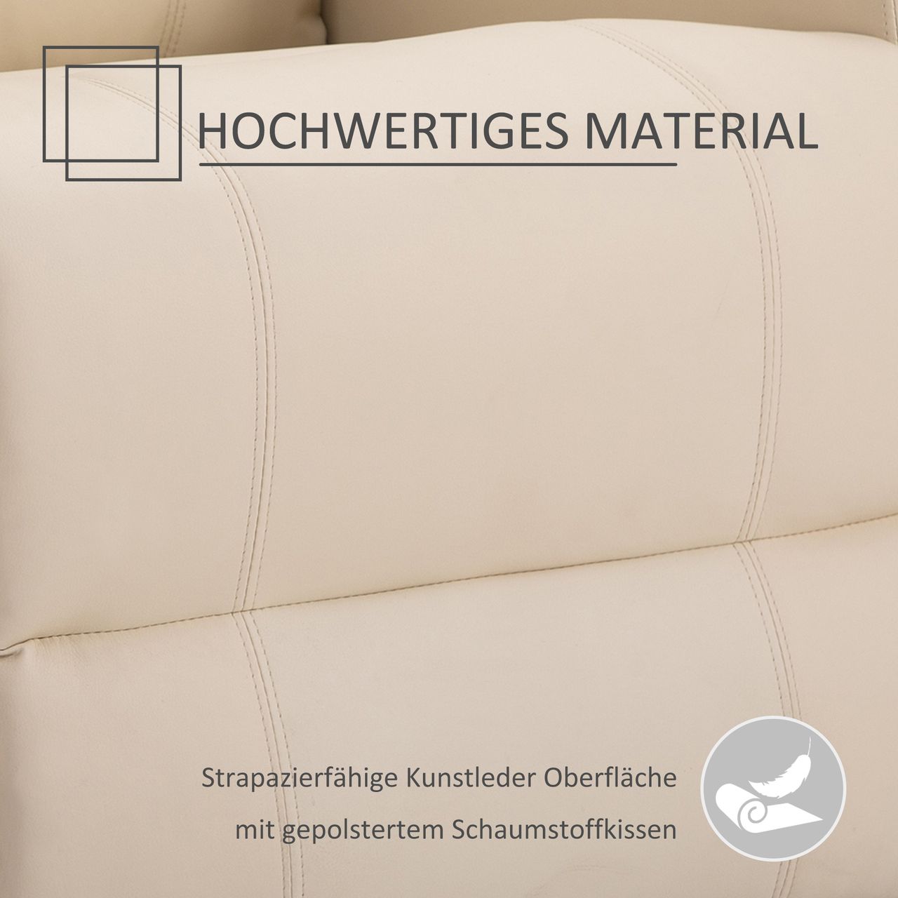 HOMCOM Massagesessel elektrisch Relaxsessel Fernsehsessel Liegefunktion Beige
