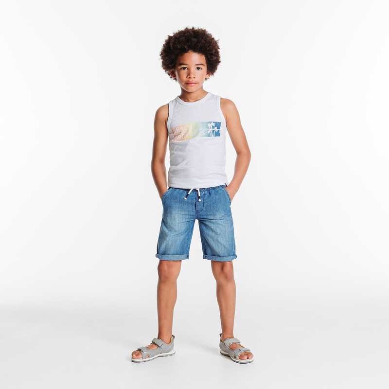 Bermuda slim en jean bleu garçon