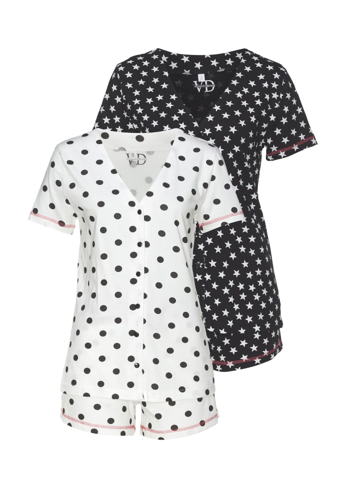 VIVANCE DREAMS Shorty in weiß-schwarz-gepunktet, schwarz-weiß-gemustert günstig kaufen