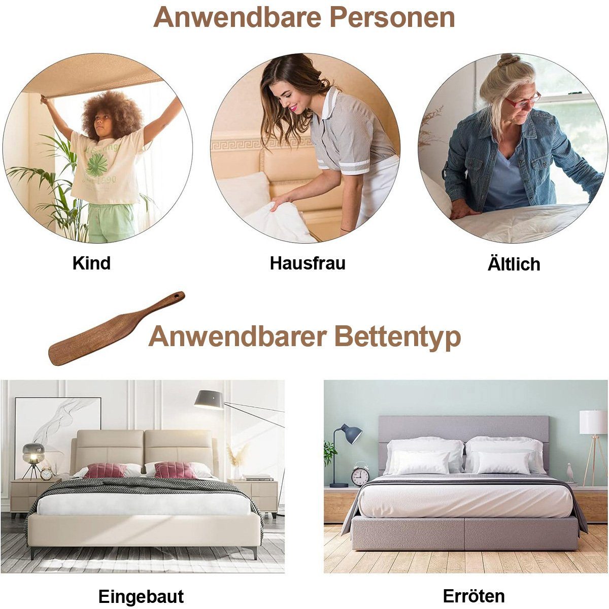 Matratzenkeil Schonendes Werkzeug zum Schutz von Rücken und Händen (2er-Pack) flowgoer, Matratzenheber für einfaches Bettenmachen