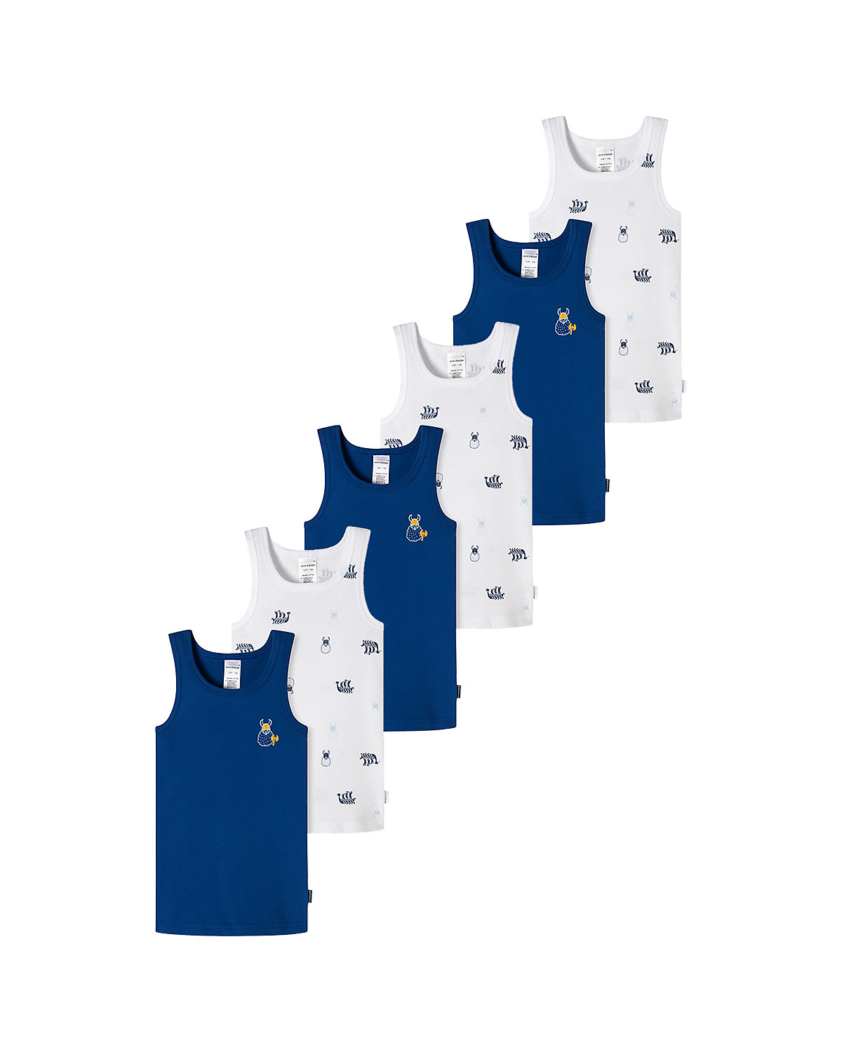 Unterhemd / Tanktop 6er Pack Feinripp Organic Cotton Unterhemden für Jungen
