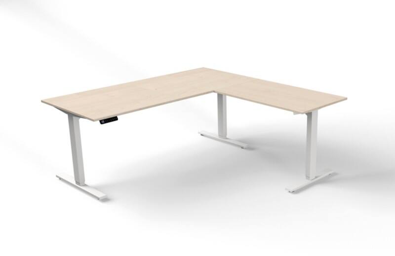 Kerkmann Move 3 Elektrisch Höhenverstellbar Sitz-Stehschreibtisch Freiform Ahorn Holz 800 x 1.200 x 1.800 mm