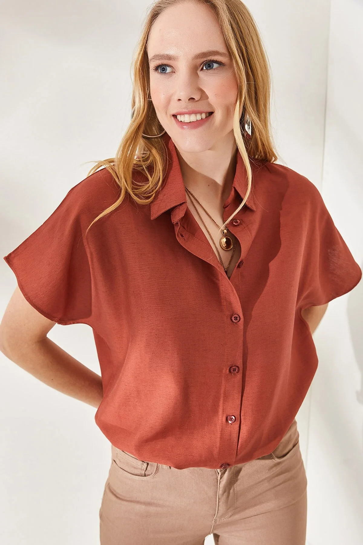 Olalook  Hemd - Orange - Oversized