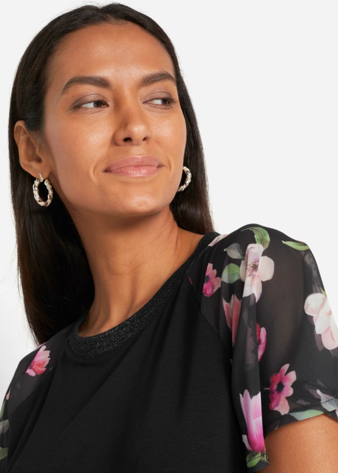 Shirt mit Chiffonärmeln