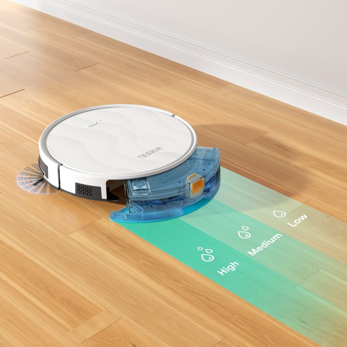 Tesvor Saugroboter M2 Roboter staubsauger 6000pa mit wischfunktion 5200mAh, 25 W, Mit Staubbox beutellos,6000Pa