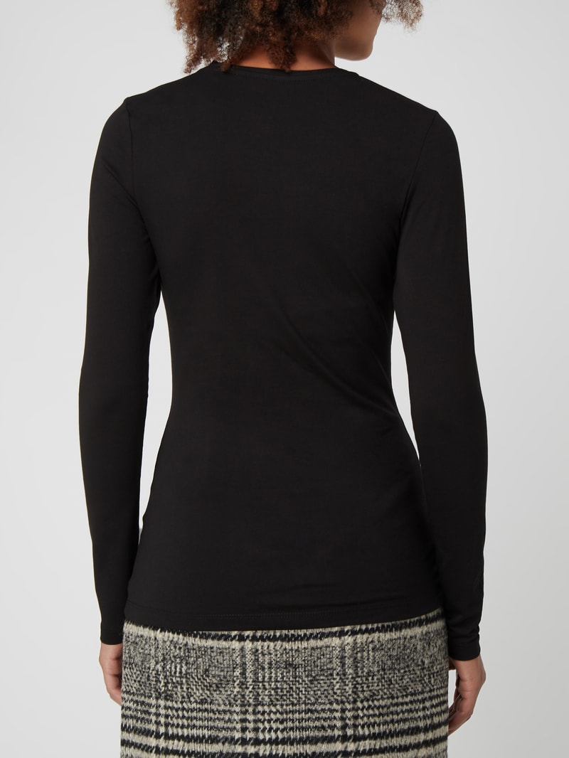 Longsleeve mit Rundhalsauschnitt in schwarz