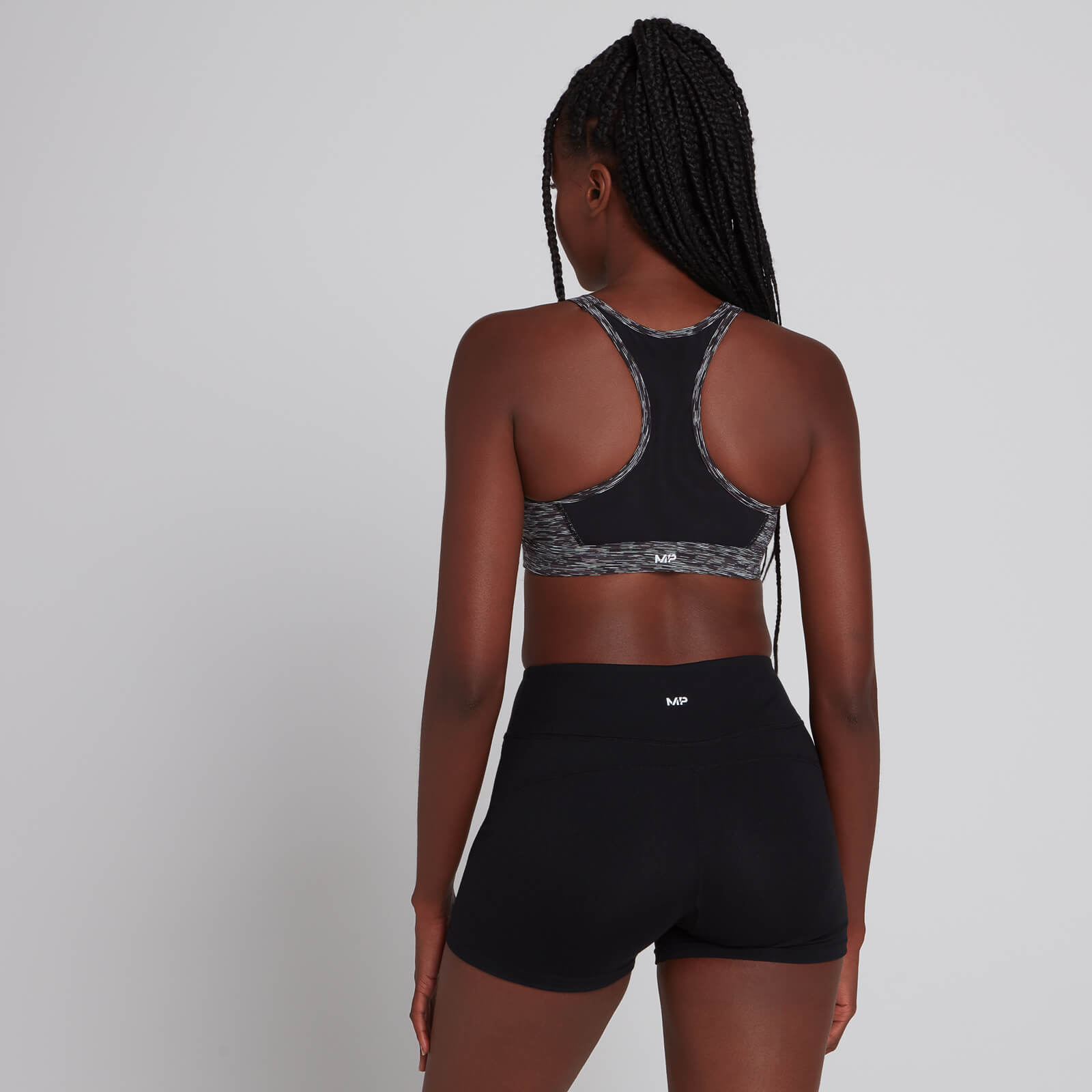Brassière de sport en maille filet MP Power pour femmes – Noir et gris