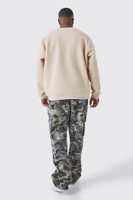 Plus Bouclee Borg-Sweatshirt