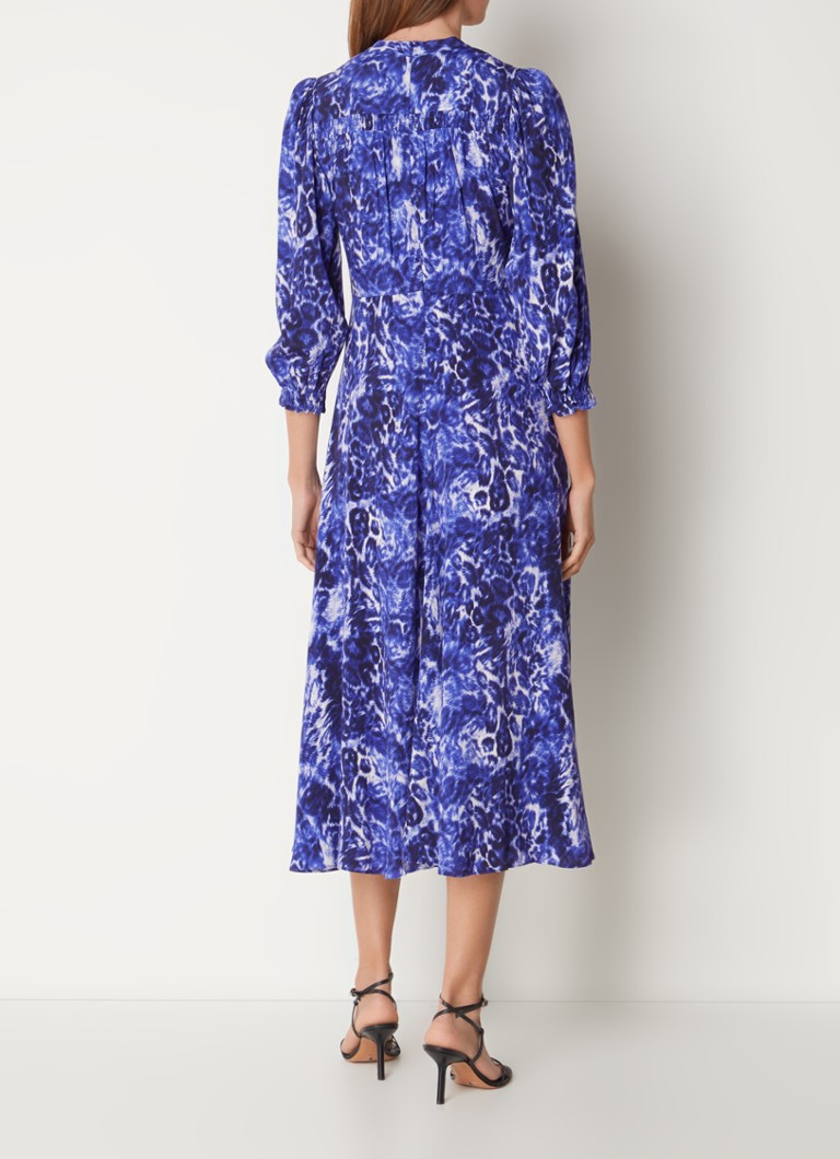 Whistles sjajna midi haljina s naborima i leopard printom