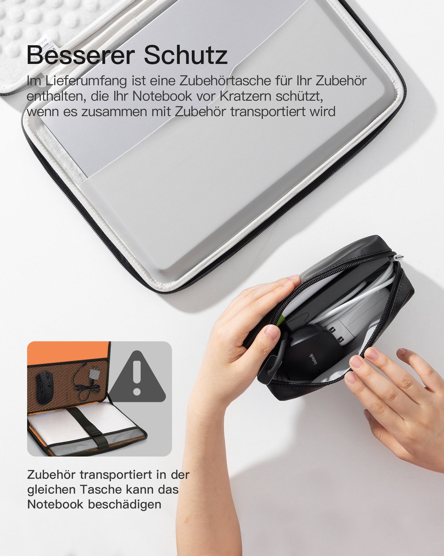 Inateck Laptoptasche für 13-14 Zoll MacBook Air Pro, Surface Pro, Eva Superstarke Stoßfeste