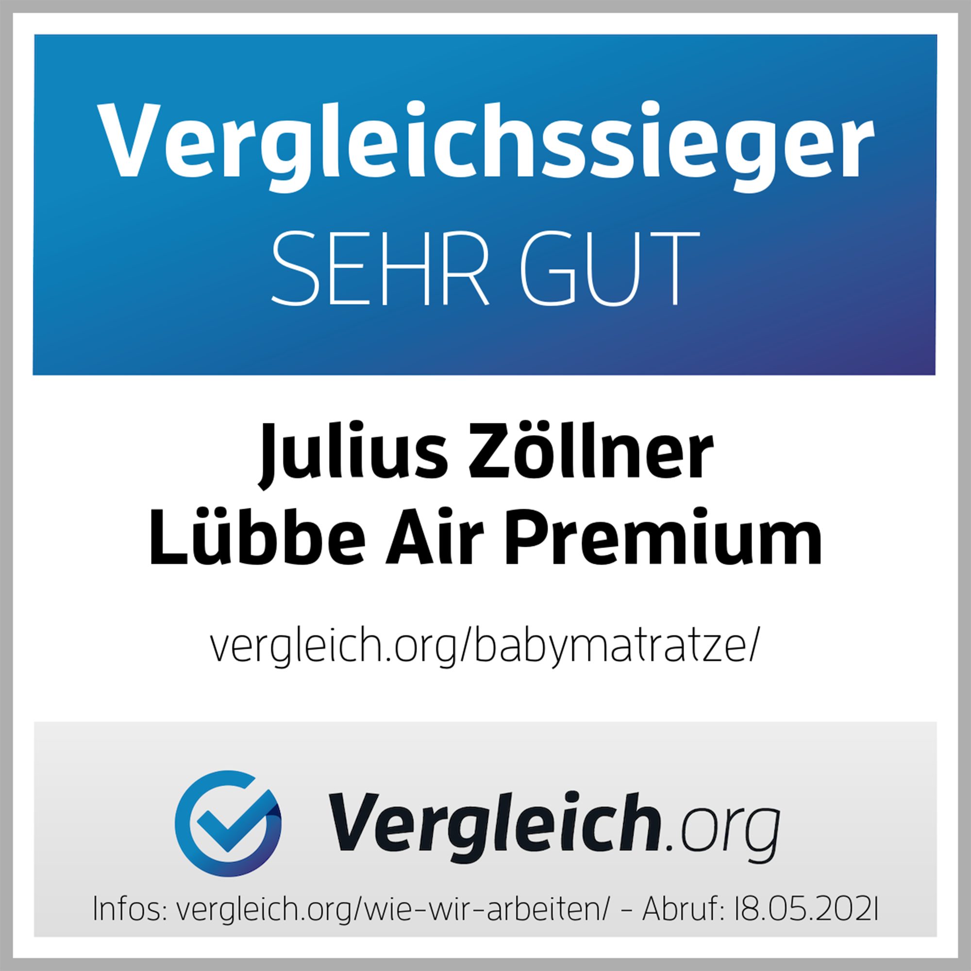 Babymatratze Dr. Lübbe Air Premium, Julius Zöllner, 10 cm hoch, Hergestellt in Deutschland!