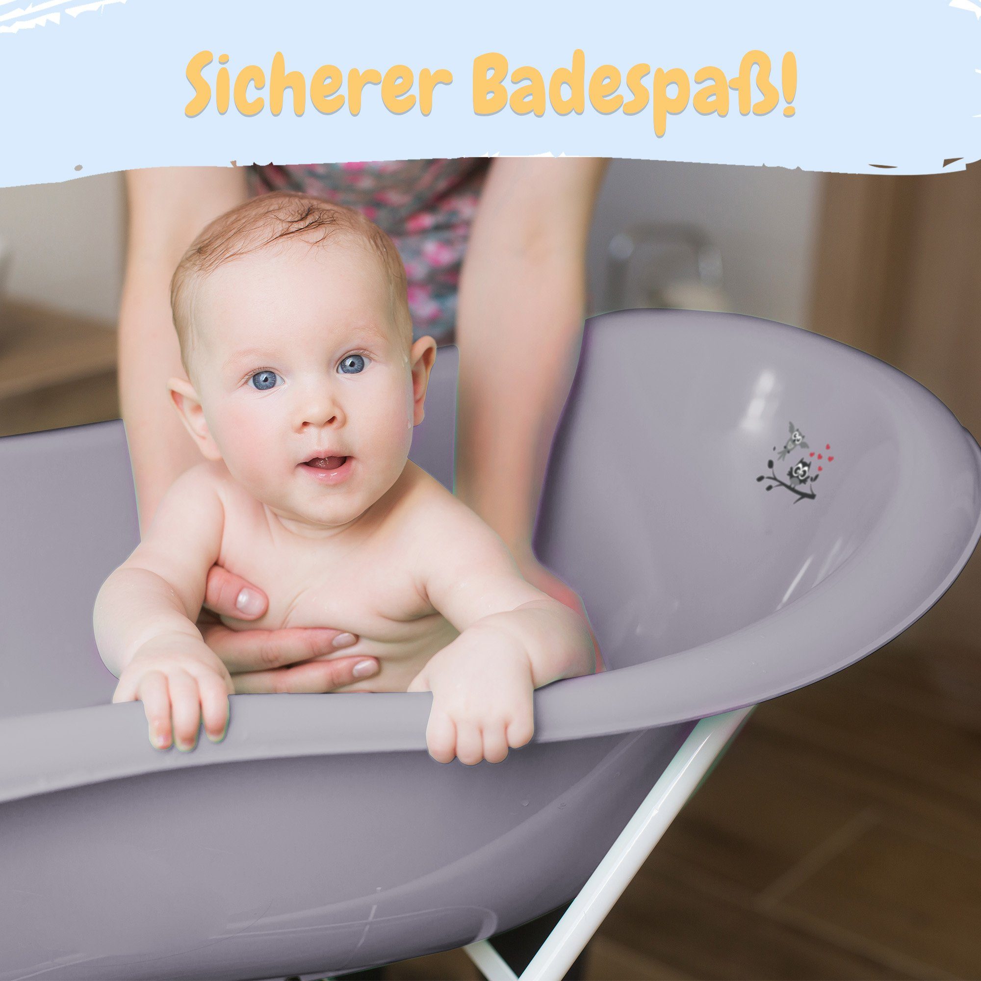 Babykajo Babybadewanne, (Set, 3-tlg), Baby Wanne, Wanneneinsatz, Kapuzenhandtuch