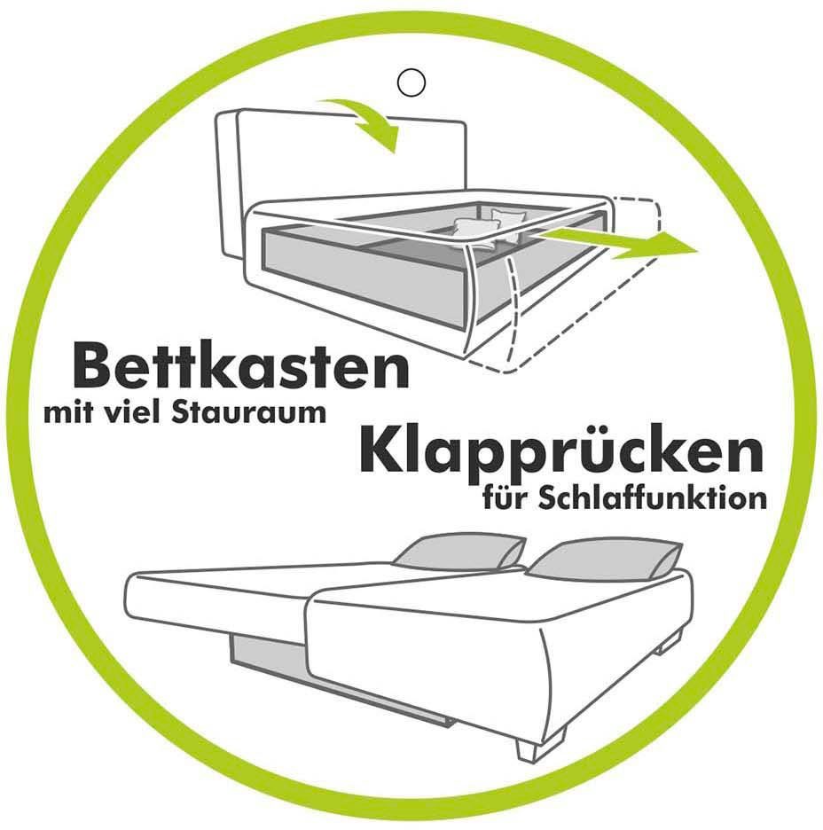 Jockenhöfer Gruppe Schlafsofa Luzio, inklusive Bettfunktion und viel Stauraum